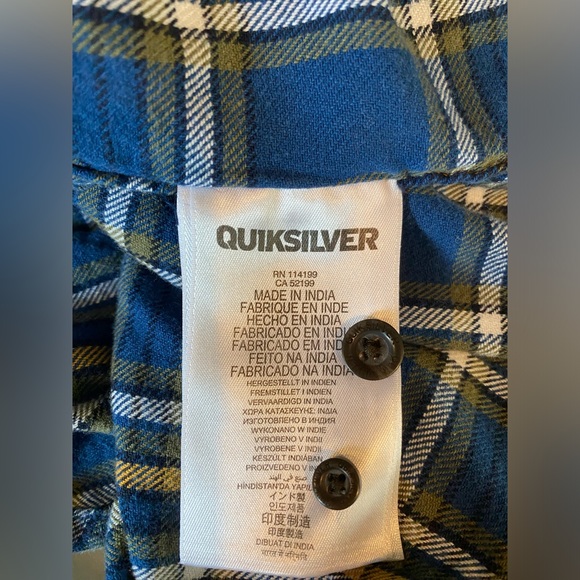 Men XL, Quiksilver Flannel Retail: $66 - Picture 7 of 8